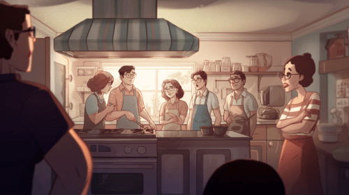 people in kitchen